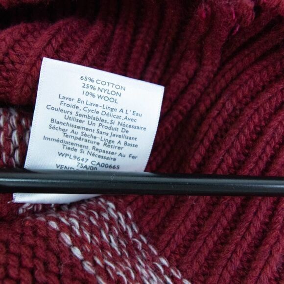 NWOT Eddie Bauer Turtleneck Striped cotton blend Sweater, Burgundy S‎ - Picture 9 of 10